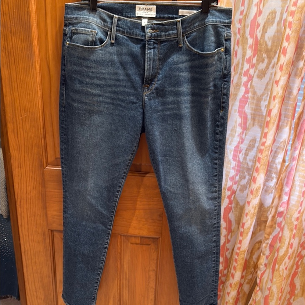 Frame Denim Blue Ankle Cropped Jeans